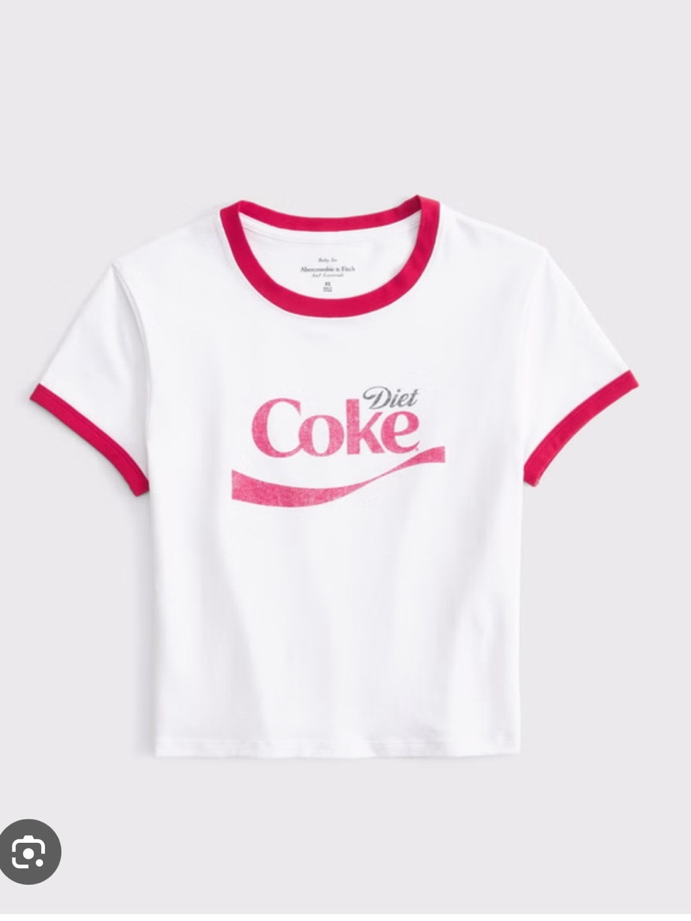 Abercrombie & Fitch White Tee with Red Ringer and Diet Coke Graphic
